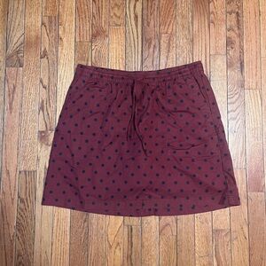Lands' End Burgundy and Black Polka Dot Skort